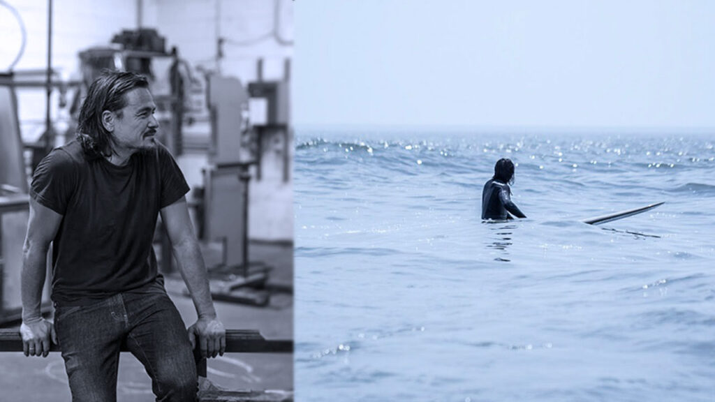 Hero John pomp swimming on the beach