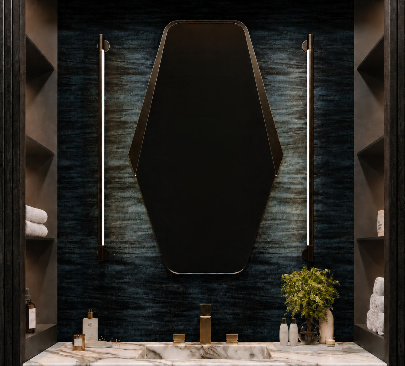 Boyd sconces over vanity sink luxury lighting